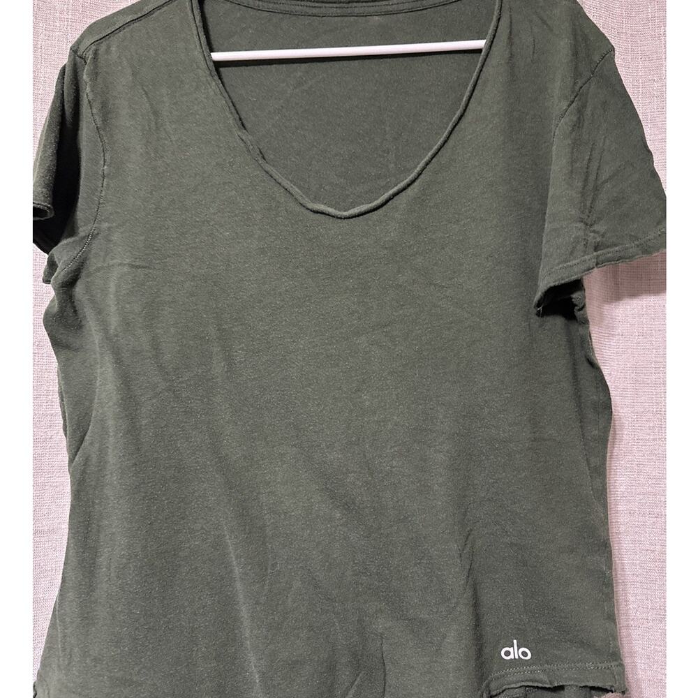 Alo Yoga Green Lightweight Short Sleeve T Shirt Size L ? Athletic Gym